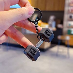 Hot 3D Pvc Creative Mini Black Dumbbell <b>Key</b> <b>Rings</b> Mini Dumbbell Fitness Equipment Keychain Backpack Pendant Accessories - Product Image 5