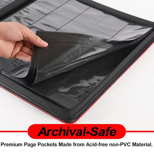 Classeur à fermeture éclair pour cartes à collectionner, capacité 1280 cartes, 20 pochettes, imprimé sérigraphié, 500 protège-cartes transparents, en cuir PU, album TCG et sport - Product Image 4