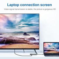 Adaptateur de concentrateur USB-C 5-en-1 avec HDTV 4K30Hz, 2 * USB-A 3.0, Gigabit Ethernet, charge PD 100W pour MacBook Pro/Air