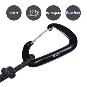 12KN <span class=keywords><strong>D</strong></span> forma Wiregate pesado ligero 7075 de aleación de aluminio de Camping de senderismo al aire libre hamaca gimnasio llavero de bloqueo mosquetón - Product Image 6