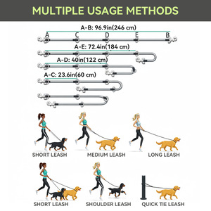 Laisse pour chien mains libres, style sport, bandoulière multifonctionnelle pour grands chiens - Product Image 5