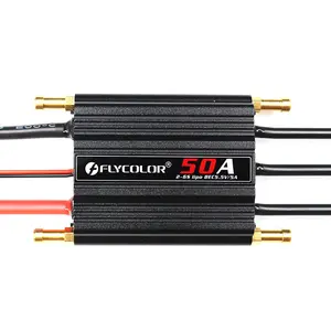 Flycolor 50A עמיד למים Brushless ESC 2-6S Lipo עם BEC 5.5V/5A מים קירור מערכת עבור סירות RC