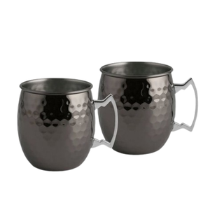 Ensemble de deux tasses Julep en métal moyen pour boisson à la glace pilée servant une tasse de service à cocktail Design moderne tasse Julep à usage quotidien pour la maison - Product Image 1