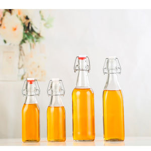 Verre à vin transparent 1l, 500ml, 750ml, à fond plat, couvercle pivotant, pour boisson, bouteille de vin, avec bouchon à clip étanche - Product Image 1