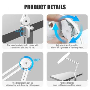 2028 salón de belleza lámpara de mesa de manicura de moda regulable brazo ajustable cuidado de los ojos lámpara de escritorio Led para estudio de oficina en casa - Product Image 6