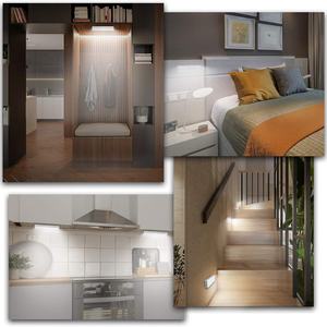 Estación de Carga Inalámbrica, Luces LED para Armario, 30 LED/60 LED, Sensor de Movimiento, Luz Recargable para Gabinete de Cocina y Dormitorio - Product Image 6