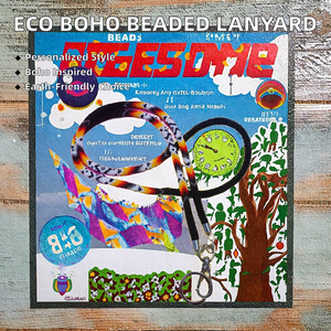 Lanière en crochet perlé, écologique, incrustée, imprimée UV, forme personnalisée, cadeau de fiançailles, mariage, fête, porte-clés bohème - Product Image 2