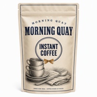 Sachet d'emballage personnalisé pour café instantané, scellé sur trois côtés, pochette verticale, qualité alimentaire, résistant à l'humidité, vente en gros