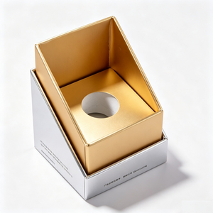 Caja de Embalaje con Logotipo Impreso, Dorada, Grande, Mediana, Pequeña, Cuadrada, Personalizada, con Tapa Abatible, para Regalos, Envíos, para Viales de Péptidos - Product Image 2