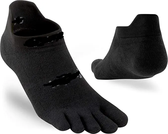Custom Wholesale Mens Gray Mini Crew Coolmax Five Finger Split Toe Socks
