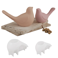 DIY Cristal Résine Ciment Plâtre Oiseau Figurine et Pot De Fleur Forme Fleur Moule Grandes et Petites Tailles pour Gypse Gâteau Outil