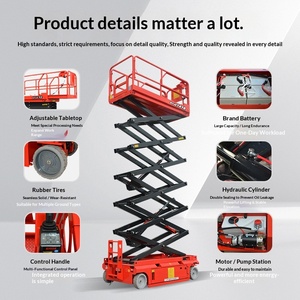 Fully self-propelled hydraulic lift Aerial work vehicle Scissor-type lifting <b>table</b> Self-walking climbing platform - Product Image 4