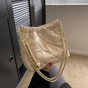Bucket Bag Women off White Diamond Pattern Chain Single <b>Strap</b> <b>Buckle</b> Shoulder Bag Fashion Summer 2026 Everyday Outfits - Product Image 2