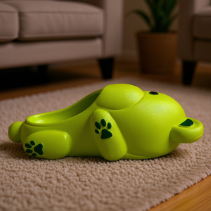 Pantofole con stampa animalier per bambini, forma di cane verde, antiscivolo, in PVC, per tutte le stagioni, taglia 18-29, 125-175 mm - Product Image 2