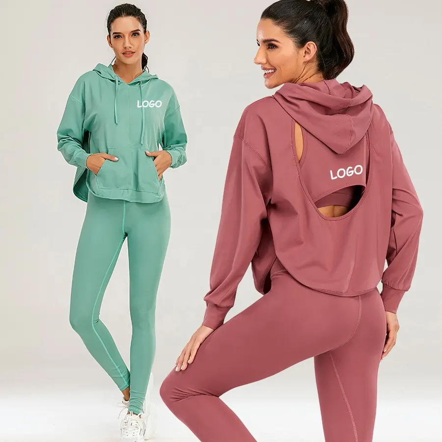 3 pezzi abbigliamento da allenamento femminile Leggings Top abbigliamento verde abbigliamento Outdoor abbigliamento sportivo da Yoga Set da 2 pezzi da donna