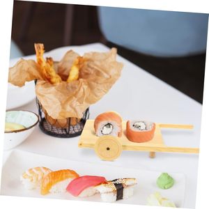 Plateau de présentation en bois pour sushis 17,2x33cm Couleur bois naturel Plateau de service pour restaurant - Product Image 4