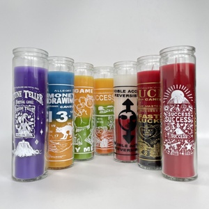 Bougies d'église en verre blanches naturelles en <span class=keywords><strong>cire</strong></span> <span class=keywords><strong>de</strong></span> <span class=keywords><strong>soja</strong></span>, en pots cylindriques, bougies orthodoxes, vente en gros, 7 jours, <span class=keywords><strong>pour</strong></span> activités religieuses - Product Image 2