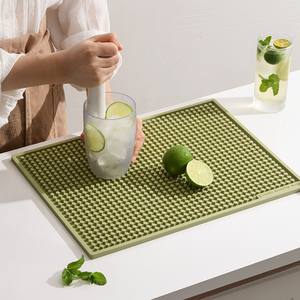Hot-selling Practical non-slip bisphenol-free large drying mat <b>Silicone</b> coffee bar mat Counter mat Household drain mat - Product Image 1