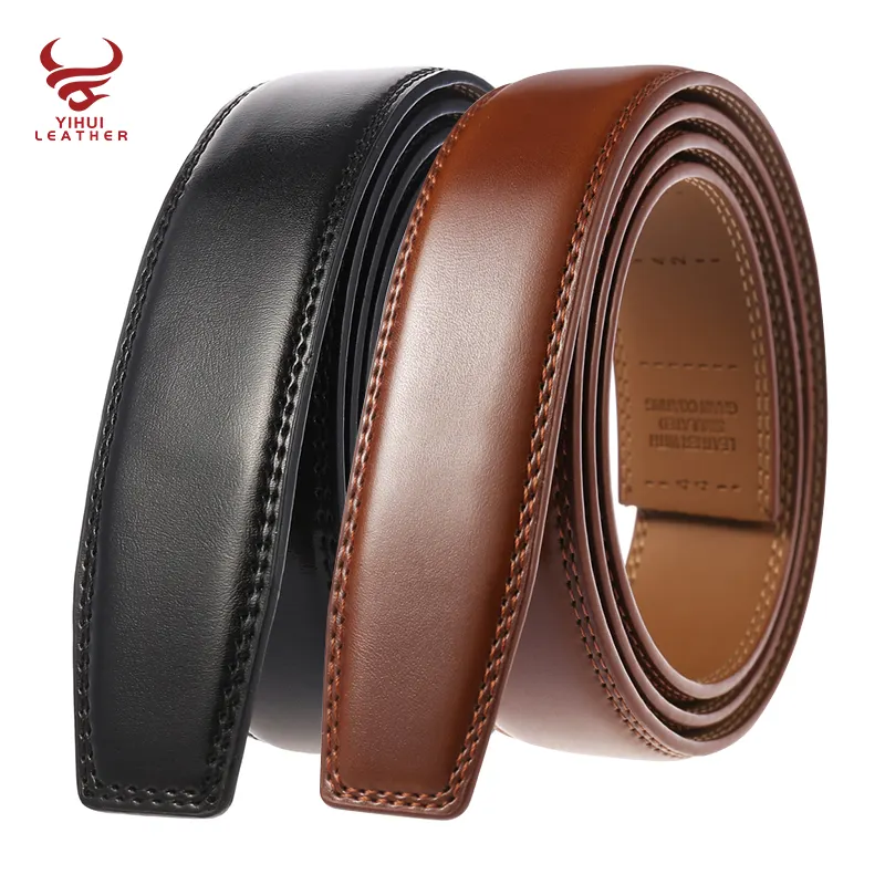 Factory new fashion adjustable man belt genuine leather belts buckle free pants belts