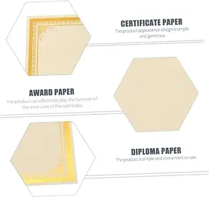 顶级定制证书纸金色和白色羊皮纸证书纸印刷OEM工厂