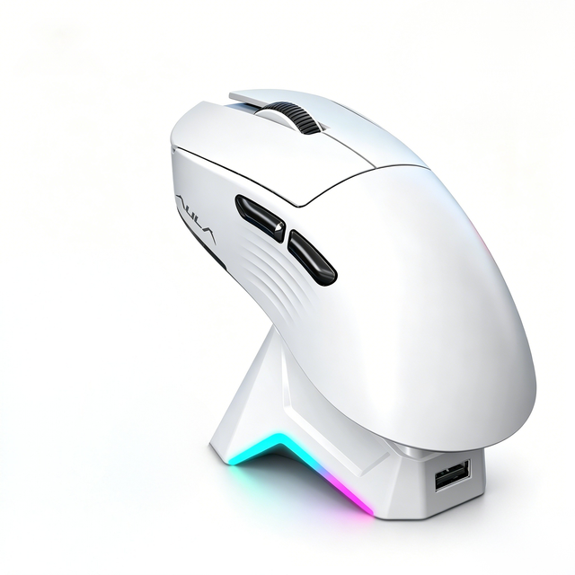 Aula SC610 Pro White Mini Gaming Mouse PAW3395 26000 DPI 3Mode RGB 6 Programmable Buttons PC Office Desktop Laptop Stock