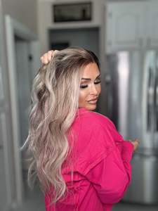 Carkira Factory Price Fast Delivery Ash Blonde 13x4 HD Lace Front <b>Wigs</b> Scandinavian Hairline Transparent Heat Resistant Glueless - Product Image 3