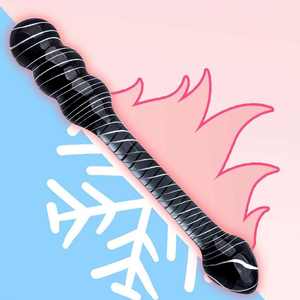 Elegante Varita de Masaje Curva de Vidrio Negro para Uso Adulto, Dispositivo Completo para el Placer Femenino, Manual de Instrucciones, Caja de Empaque Minorista - Product Image 2