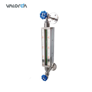 Jauge de niveau à tube de quartz réfléchissant/transparent avec raccord à bride en acier inoxydable DN20, indicateur lumineux LED 24V/220V, garantie 3 ans - Product Image 1