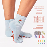 Chaussettes de sport pour femmes, antidérapantes, en coton, avec logo, pour Pilates, yoga, ballet, chaussettes de sport de luxe, chaussettes personnalisées de marque