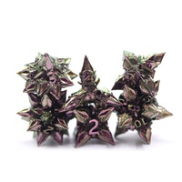 Jeu de dés scintillants en métal Donjons et Dragons RPG personnalisés de 7 pièces en alliage de zinc pour les jeux du MDN