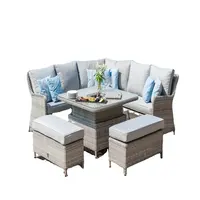 Audu Luxurious - Cast Aluminum Garden Furniture with Fire Pit Table