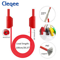 Câble de test en cuivre PVC avec fiche banane double embout de sécurité Cleqee P1050 4 mm