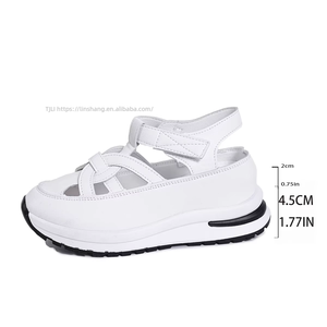 Sandalias deportivas de plataforma con cinta mágica, huecas, informales, de suela gruesa y cuña, novedad de verano para mujer - Product Image 6