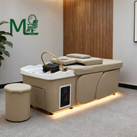Lit de lavage de cheveux pour salon de beauté, lit de massage thaïlandais, unité de spa capillaire avec vapeur et circulation d'eau pour traitement de la tête