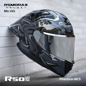 RSMORAX Unisex Tam Yüz Motosiklet Kaskı, Vizörlü Blooms Tasarım Yeni ABS Malzeme Sokak ve Yarış Tipi Kutulu - Product Image 1