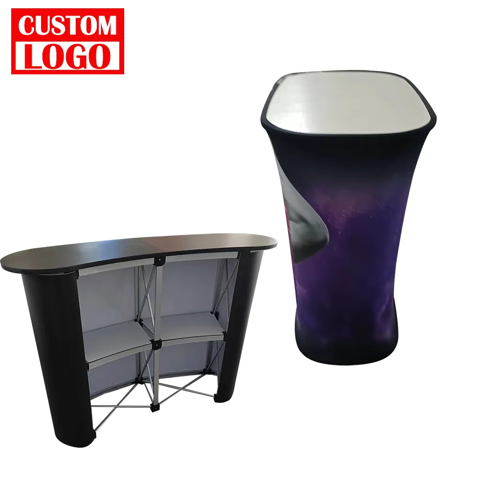 New Custom Design Tradeshow Exhibition Stand with Promotion Tables Innovative Backdrop Display