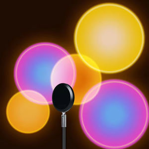 Luz Noturna LED de Design Moderno Projetor de Lâmpada do Pôr do Sol Rotação de 180 Graus Fundo Colorido Arco-Íris para Quarto Sala de Estar <span class=keywords><strong>DIY</strong></span> - Product Image 6