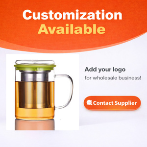 Juego de <span class=keywords><strong>Tazas</strong></span> de Vidrio de Boca Ancha Hechas a Mano con Bambú, Infusor de Té Ecológico Moderno de 350ml/450ml, de Vidrio Borosilicato de Alta Calidad - Product Image 6