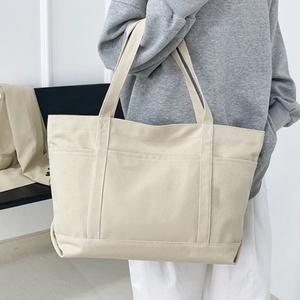 Bolsos de lona de moda al por mayor con cremalleras, forro de poliéster, múltiples bolsillos, asas de cuerda, duraderos, bolsos de un solo hombro, China - Product Image 6