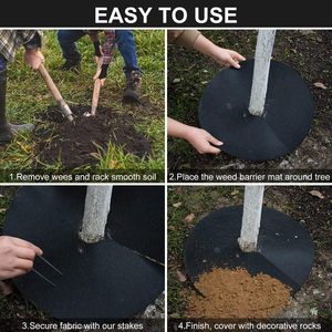 32.2 Inch Thickened Tree Protectors Mat Black Mulch Reusable Tree <strong>Rings</strong> Landscaping <strong>Plant</strong> Cover Round - Product Image 6
