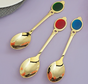 HPB0335 High Quality Luxury Silver Golden 304 Stainless Steel Tea Coffee <b>Gold</b> Spoon <b>Teaspoon</b> - Product Image 6