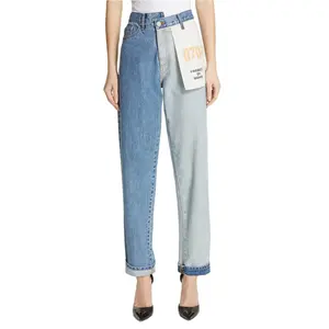 Индивидуальный модный дизайн женские повседневные джинсы джинсовые с высокой талией цветные Заблокированные джинсы для женщин