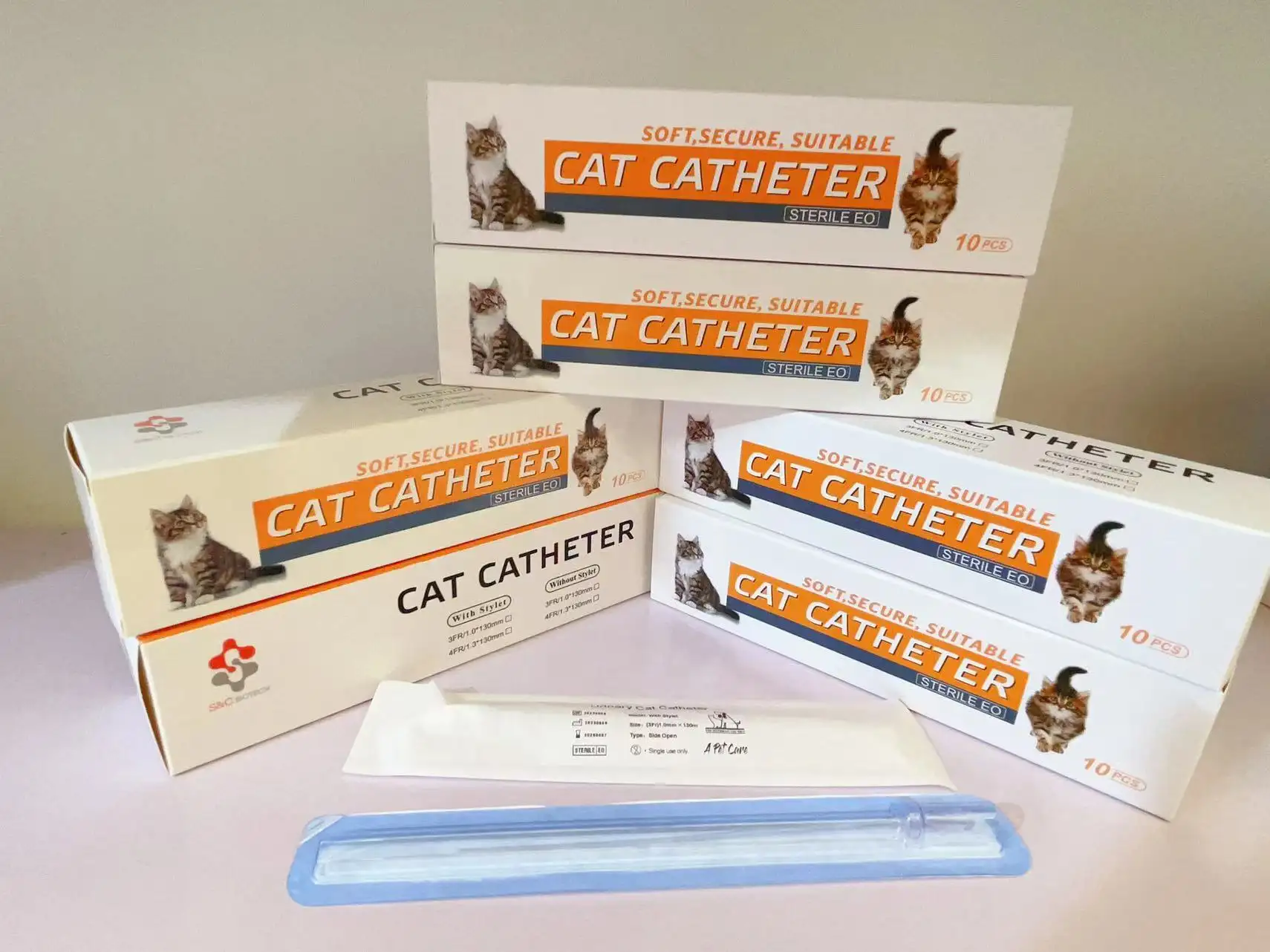 Cateteri per cani luer medici veterinari utilizzano cateteri canini 2.0*500mm catetere per urina per animali domestici