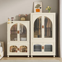 Armoire moderne de grande capacité pliable et mobile en PP Armoire de chambre à coucher pour vêtements Meubles de placard