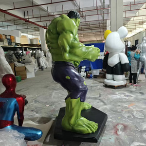 Escultura de Fibra de Vidrio a Precio de Fábrica, Gran Escultura de Resina del Superhéroe <span class=keywords><strong>Hulk</strong></span>, Escultura Decorativa para Calles Comerciales - Product Image 4