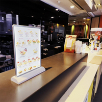 Boîte à Lumière LED A4 A5 Rechargeable Slim Publicitaire Support de Table Menu Affichage Bar Magasin Restaurants Boîte à Lumière LED