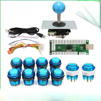 Kit de joystick d'arcade DIY avec encodeur USB à délai nul, joystick 8 directions et bouton poussoir éclairé au chrome pour jeux PC, pièces métalliques