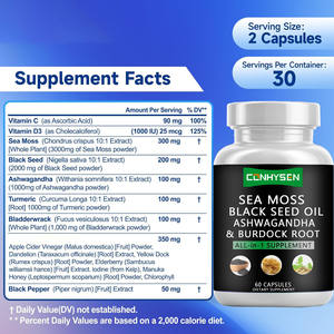 개인 상표 바다 이끼 캡슐 초본 보충 교재 검은 씨 기름 95% 심황 추출물 badderwrack 우엉 뿌리 OEM - Product Image 2