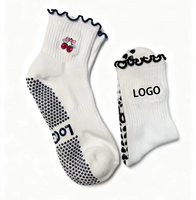 Chaussettes de sport antidérapantes POPSOX personnalisées pour femmes et jeunes, avec logo brodé, absorbantes, en tricot uni