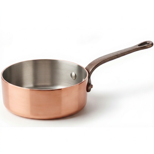 Sartén de cobre color oro rosa con acabado mate y mango metálico, sartén de diseño para utensilios de cocina, hoteles, restaurantes y vajilla. - Product Image 1